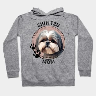 Shih Tzu Dog Mom Dog Breed Portrait Hoodie